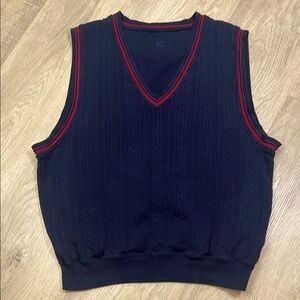 Cutter & Buck Made in USA Men's Navy & Red Golf Sweater Vest (XL) 100% Cotton